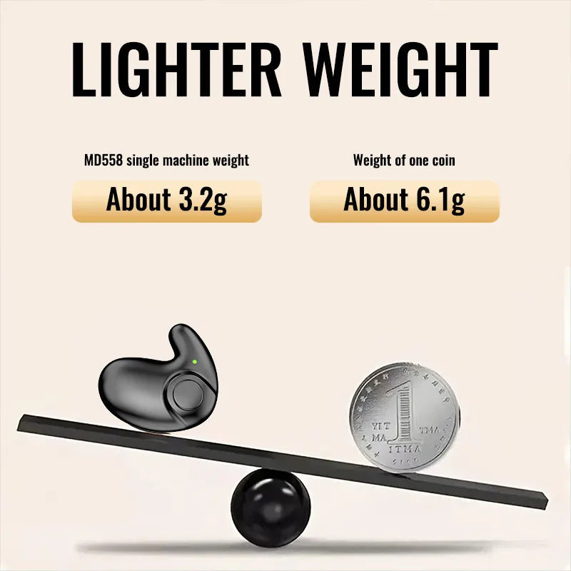 Invisible Earbuds Sleep Headphones Bluetooth 5.3 Noise Reduction Earbuds TWS Wireless Headsets Sport Stereo Earphones for Phone